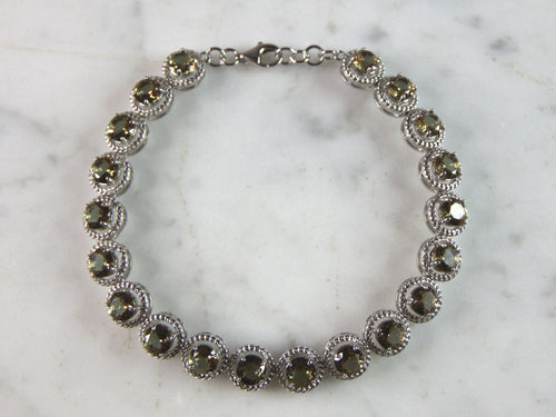 Womens Estate Sterling Silver Modernist Citrine Bracelet 13.8g E2693