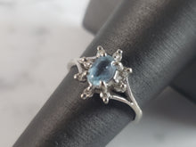 Load image into Gallery viewer, Womens Vintage Estate 14K White Gold Topaz Diamond Ring 2.4g E2729