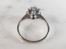 Load image into Gallery viewer, Womens Vintage Estate 14K White Gold Topaz Diamond Ring 2.4g E2729