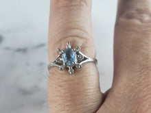 Load image into Gallery viewer, Womens Vintage Estate 14K White Gold Topaz Diamond Ring 2.4g E2729