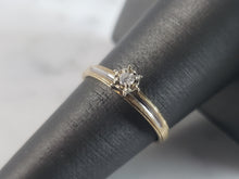 Load image into Gallery viewer, Womens Vintage Estate 10K Yellow &amp; White Gold Diamond Ring 1.4g E2736