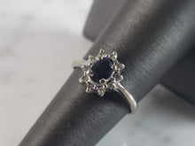 Load image into Gallery viewer, Womens Vintage Estate 10K Gold Sapphire &amp; Diamond Ring 2.3g E2737