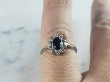 Load image into Gallery viewer, Womens Vintage Estate 10K Gold Sapphire &amp; Diamond Ring 2.3g E2737