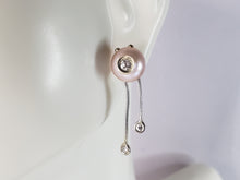 Load image into Gallery viewer, Womens Vintage Estate 14K White Gold Earrings W/ Diamonds &amp; Pearls 3.4g #E2845