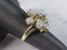 Load image into Gallery viewer, Womens Vintage Estate 14k Gold Opal &amp; Diamond Ring 5.0g E2852