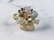 Load image into Gallery viewer, Womens Vintage Estate 14k Gold Opal &amp; Diamond Ring 5.0g E2852