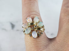 Load image into Gallery viewer, Womens Vintage Estate 14k Gold Opal &amp; Diamond Ring 5.0g E2852