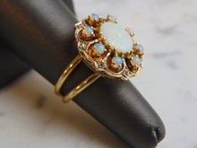 Load image into Gallery viewer, Women&#39;s Vintage Estate 14k Gold Opal &amp; Diamond Ring 10.0g E2920