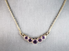 Load image into Gallery viewer, Womens Vintage Estate 14k Gold Amethyst Necklace 7.7g E2959