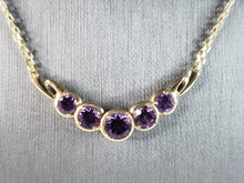 Load image into Gallery viewer, Womens Vintage Estate 14k Gold Amethyst Necklace 7.7g E2959