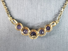 Load image into Gallery viewer, Womens Vintage Estate 14k Gold Amethyst Necklace 7.7g E2959
