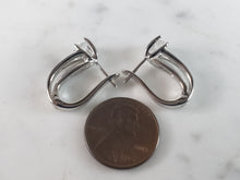 Load image into Gallery viewer, Womens Vintage Estate Sterling Silver CZ Earrings 4.3g E2980