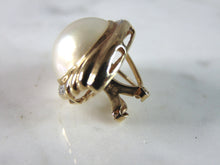 Load image into Gallery viewer, Womens Vintage Estate 14K Yellow Gold Diamond Pearl Earrings 10.4g E2983