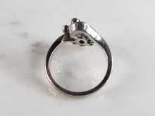 Load image into Gallery viewer, Womens Vintage Estate 14K White Gold Amethyst &amp; Diamond Ring 4.5g E2995