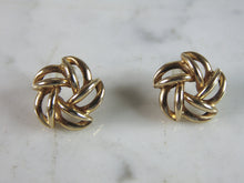 Load image into Gallery viewer, Womens Vintage Estate 14K Yellow Gold Modernist Earrings 2.1g E2996