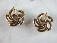 Load image into Gallery viewer, Womens Vintage Estate 14K Yellow Gold Modernist Earrings 2.1g E2996