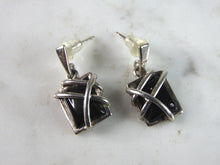 Load image into Gallery viewer, Womens Vintage Estate Sterling Silver Onyx Earrings 2.9g E3145