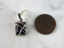Load image into Gallery viewer, Womens Vintage Estate Sterling Silver Onyx Earrings 2.9g E3145