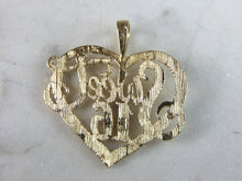 Load image into Gallery viewer, Womens Vintage Estate 14K Yellow Gold Sweet 16 Heart Pendant 1.7g E3154