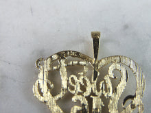 Load image into Gallery viewer, Womens Vintage Estate 14K Yellow Gold Sweet 16 Heart Pendant 1.7g E3154