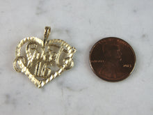 Load image into Gallery viewer, Womens Vintage Estate 14K Yellow Gold Sweet 16 Heart Pendant 1.7g E3154