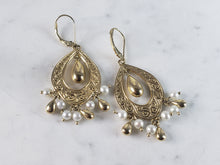 Load image into Gallery viewer, Womens Vintage Estate 14K Yellow Gold Dangle Earrings 5g E3179