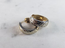 Load image into Gallery viewer, Womens Vintage Estate 14K Yellow &amp; White Gold Hoop Earrings, 3.1g E3183
