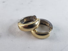 Load image into Gallery viewer, Womens Vintage Estate 14K Yellow &amp; White Gold Hoop Earrings, 3.1g E3183