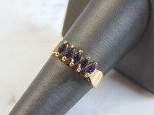 Load image into Gallery viewer, Womens Vintage Estate 10k Gold Ring w/ Blue Sapphire ? Stones 4.0g E3244