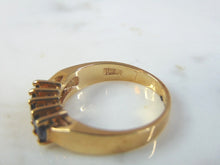 Load image into Gallery viewer, Womens Vintage Estate 10k Gold Ring w/ Blue Sapphire ? Stones 4.0g E3244