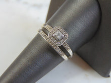 Load image into Gallery viewer, Womens Vintage Estate 10K White Gold Diamond Wedding Ring Set 3.3g E3255