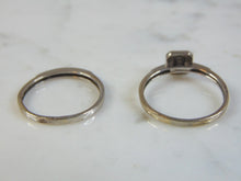 Load image into Gallery viewer, Womens Vintage Estate 10K White Gold Diamond Wedding Ring Set 3.3g E3255