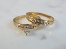 Load image into Gallery viewer, Vintage Estate Women&#39;s 14K Yellow Gold, Diamond Engagement Ring Set, 3.9g E3265