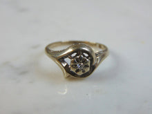 Load image into Gallery viewer, Womens Vintage Estate 10K White Gold Diamond Ring 1.9g E3274