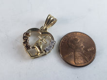Load image into Gallery viewer, Womens Vintage Estate 10K Yellow &amp; Rose Gold Heart Cross Pendant  3.3g E3280
