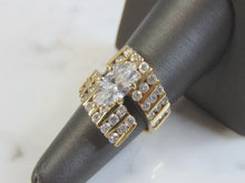 Load image into Gallery viewer, Vintage Estate Women&#39;s 14K Yellow Gold Ring w/ CZ Stones 3.9g E3295