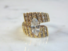 Load image into Gallery viewer, Vintage Estate Women&#39;s 14K Yellow Gold Ring w/ CZ Stones 3.9g E3295