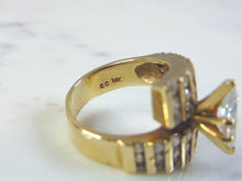 Load image into Gallery viewer, Vintage Estate Women&#39;s 14K Yellow Gold Ring w/ CZ Stones 3.9g E3295
