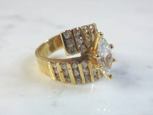 Load image into Gallery viewer, Vintage Estate Women&#39;s 14K Yellow Gold Ring w/ CZ Stones 3.9g E3295