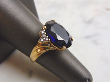 Load image into Gallery viewer, Women&#39;s Vintage Estate 14K Gold Sapphire &amp; Diamond Ring 7.1g E3308