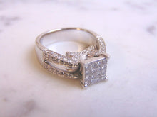 Load image into Gallery viewer, Womens Vintage Estate 14k White Gold Diamond Engagement Ring 9.3g #E3341