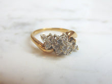 Load image into Gallery viewer, Vintage Estate Women&#39;s 14K Yellow Gold Diamond Cluster Ring, 3.2g E3346