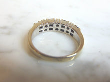 Load image into Gallery viewer, Womens  Estate 14K White Gold Band Ring w/ Blue Sapphires &amp; Diamonds 4.1g E3362