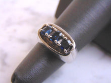Load image into Gallery viewer, Womens Sterling Silver Ring w/ Sapphire Colored Stones 6.9g #E3416