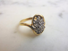 Load image into Gallery viewer, Women&#39;s Vintage Estate 14K Yellow Gold Diamond Cluster Ring, 3.6g E3529