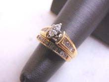 Load image into Gallery viewer, Women&#39;s Vintage Estate 14K Yellow Gold Diamond Engagement Ring Set, 4.9g E3535