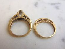 Load image into Gallery viewer, Women&#39;s Vintage Estate 14K Yellow Gold Diamond Engagement Ring Set, 4.9g E3535