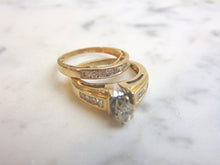Load image into Gallery viewer, Women&#39;s Vintage Estate 14K Yellow Gold Diamond Engagement Ring Set, 4.9g E3535