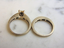 Load image into Gallery viewer, Women&#39;s Vintage Estate 14K White Gold Diamond Engagement Ring Set, 6.3g E3537