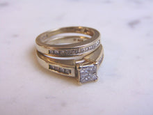 Load image into Gallery viewer, Women&#39;s Vintage Estate 14K White Gold Diamond Engagement Ring Set, 6.3g E3537